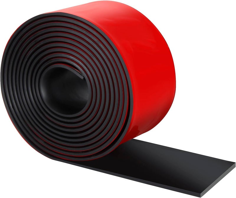 Heonay Self Adhesive Rubber Strips, Solid Neoprene Rubber Sheets Rolls Strips with Adhesive Backing, Self Stick Rubber Gasket Pads for DIY, Seals, 3" Wide x 1/8" Thick x 120" Long - Image 1